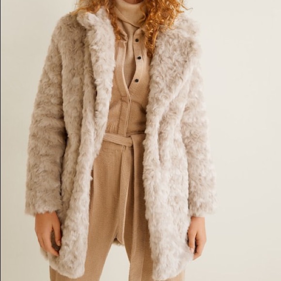 Mango Jackets & Blazers - Mango - Lapels faux fur coat